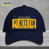 Number 1 Nets Fan Novelty License Plate Hat Tag Cotton / Navy