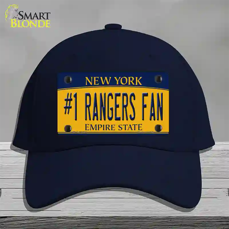 Number 1 Rangers Fan Novelty License Plate Hat Tag Cotton / Navy