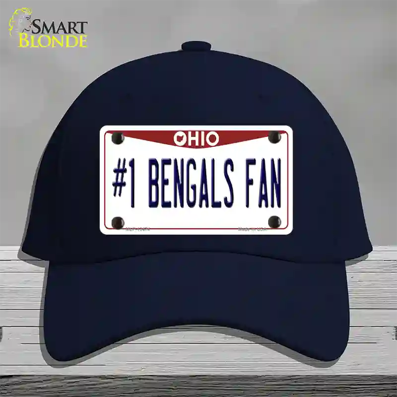 Number 1 Bengals Fan Novelty License Plate Hat Tag Cotton / Navy