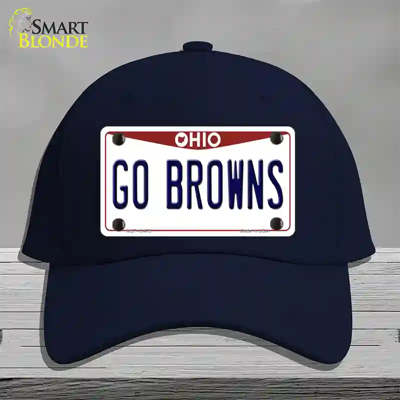 Go Browns Novelty License Plate Hat Tag Cotton / Navy