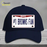 Number 1 Browns Fan Novelty License Plate Hat Tag Cotton / Navy