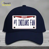 Number 1 Indians Fan Novelty License Plate Hat Tag Cotton / Navy