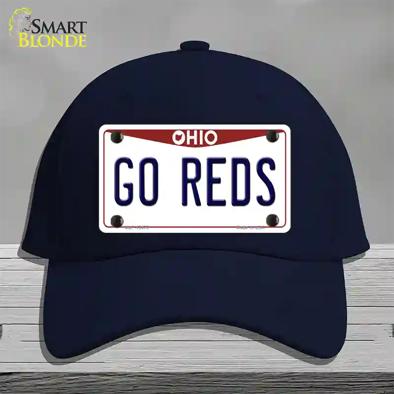 Go Reds Novelty License Plate Hat Tag Cotton / Navy