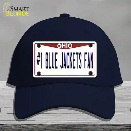 Number 1 Blue Jackets Fan Novelty License Plate Hat Tag Cotton / Navy