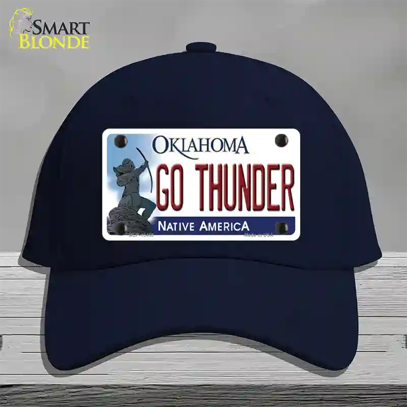 Go Thunder Novelty License Plate Hat Tag Cotton / Navy