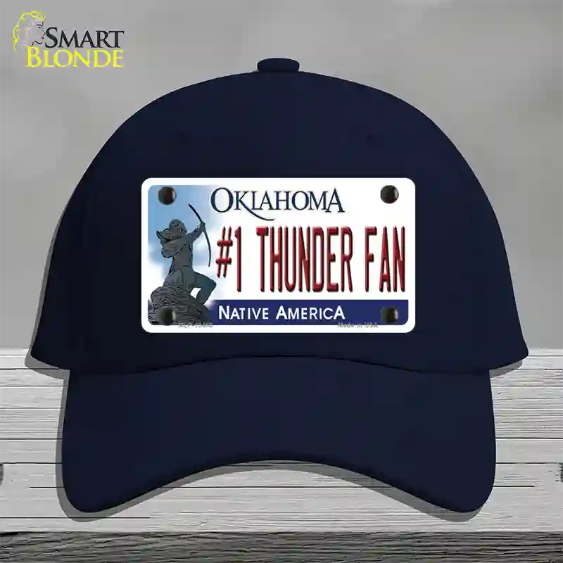 Number 1 Thunder Fan Novelty License Plate Hat Tag Cotton / Navy