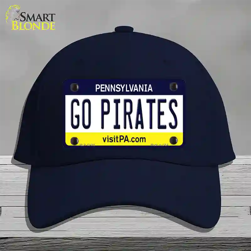 Go Pirates Novelty License Plate Hat Tag Cotton / Navy