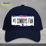 Number 1 Cowboys Fan Novelty License Plate Hat Tag Cotton / Navy