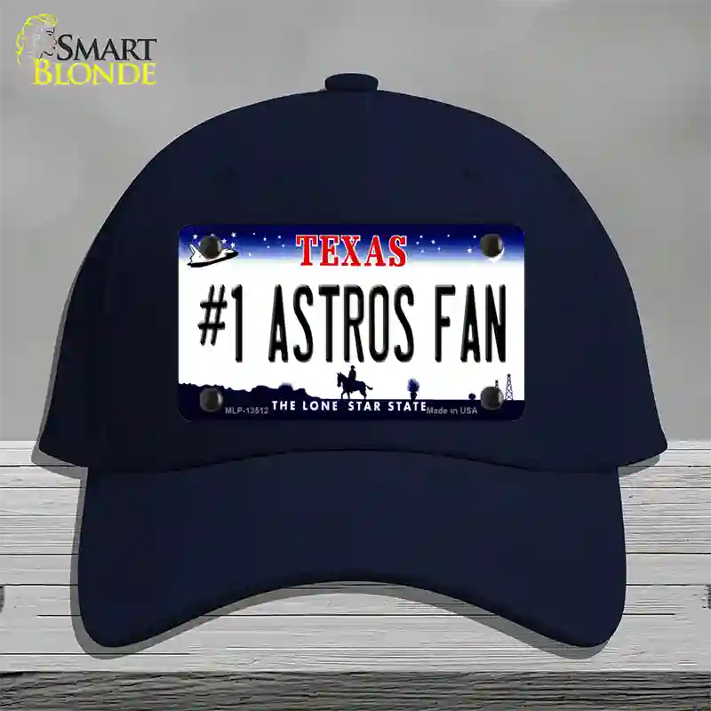 Number 1 Astros Fan Novelty License Plate Hat Tag Cotton / Navy