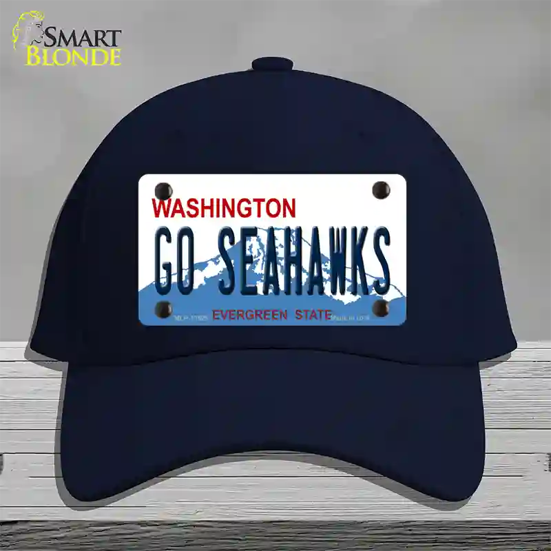 Go Seahawks Novelty License Plate Hat Tag Cotton / Navy