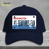 Number 1 Seahawks Fan Novelty License Plate Hat Tag Cotton / Navy