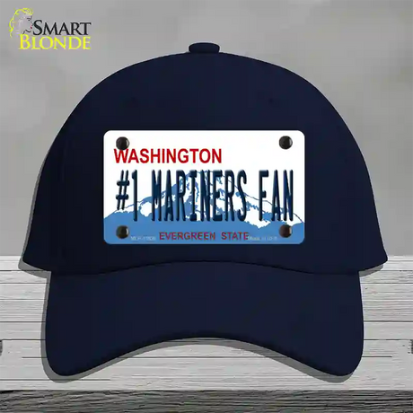 Number 1 Mariners Fan Novelty License Plate Hat Tag Cotton / Navy