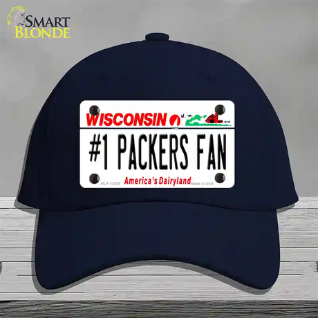 Number 1 Packers Fan Novelty License Plate Hat Tag Cotton / Navy