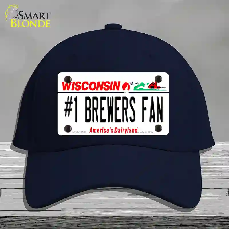 Number 1 Brewers Fan Novelty License Plate Hat Tag Cotton / Navy