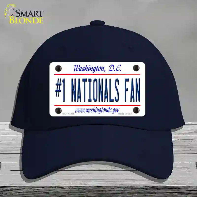 Number 1 Nationals Fan Novelty License Plate Hat Tag Cotton / Navy