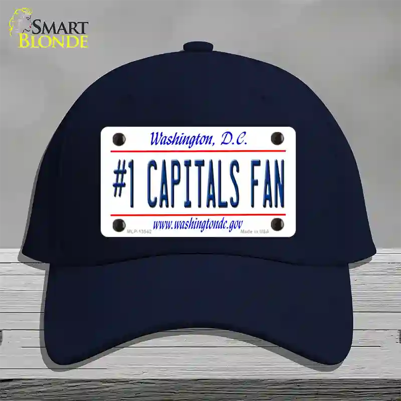 Number 1 Capitals Fan Novelty License Plate Hat Tag Cotton / Navy