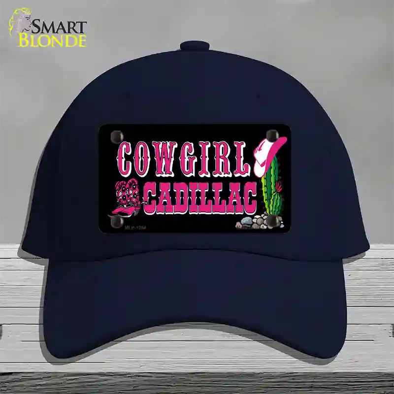 Cowgirl Cadillac Novelty License Plate Hat Cotton / Navy