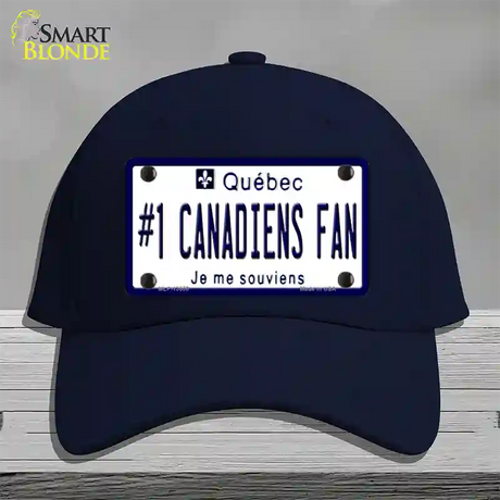 Number 1 Canadiens Fan Novelty License Plate Hat Tag Cotton / Navy