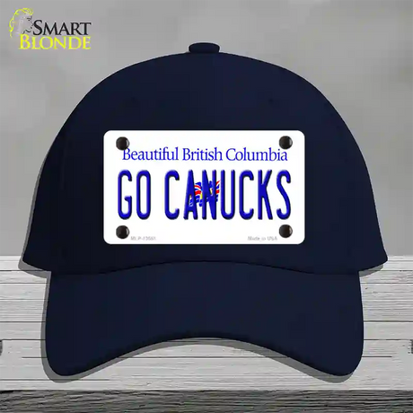 Go Canucks Novelty License Plate Hat Tag Cotton / Navy