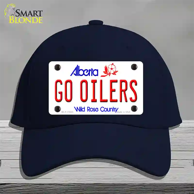 Go Oilers Novelty License Plate Hat Tag Cotton / Navy