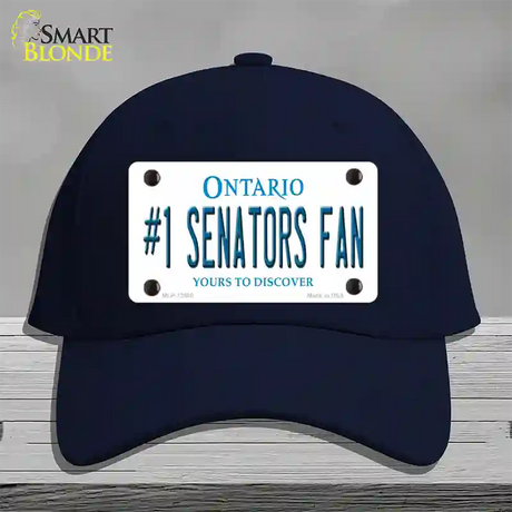 Number 1 Senators Fan Novelty License Plate Hat Tag Cotton / Navy