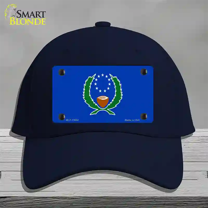 Pohnpei Flag Novelty License Plate Hat Cotton / Navy