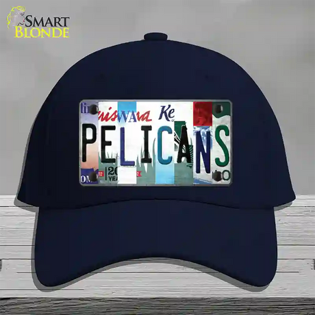 Pelicans Strip Art Novelty License Plate Hat Tag Cotton / Navy