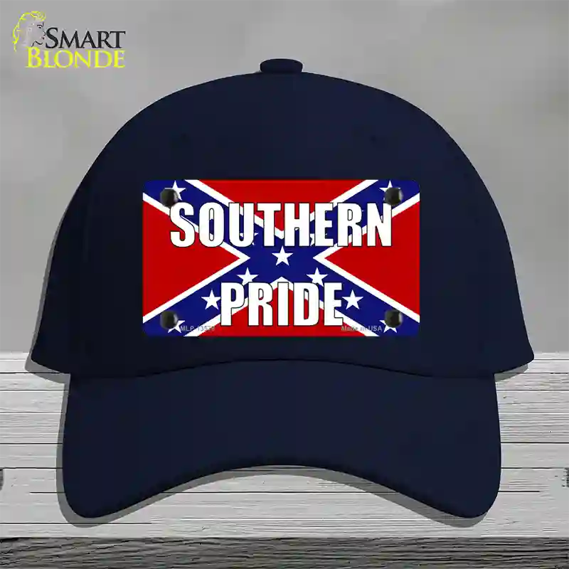 Southern Pride Confederate Novelty License Plate Hat Tag Cotton / Navy