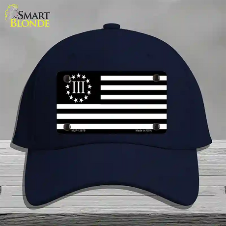 3 Percenter American Flag Novelty License Plate Hat Tag Cotton / Navy