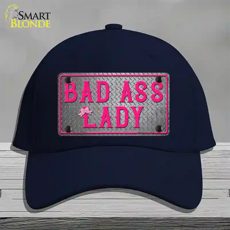 Bad Ass Lady Novelty License Plate Hat Tag Cotton / Navy