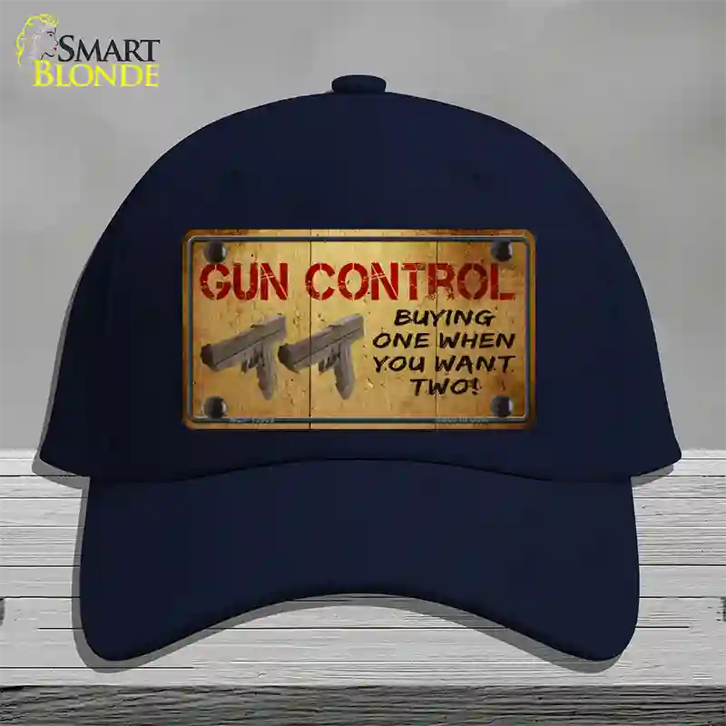 Gun Control Buying Only One Novelty License Plate Hat Tag Cotton / Navy