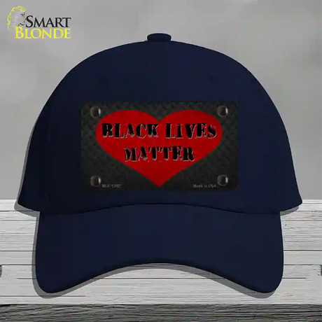 Black Lives Matter Heart Novelty License Plate Hat Tag Cotton / Navy