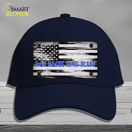 We Back The Blue Novelty License Plate Hat Tag Cotton / Navy