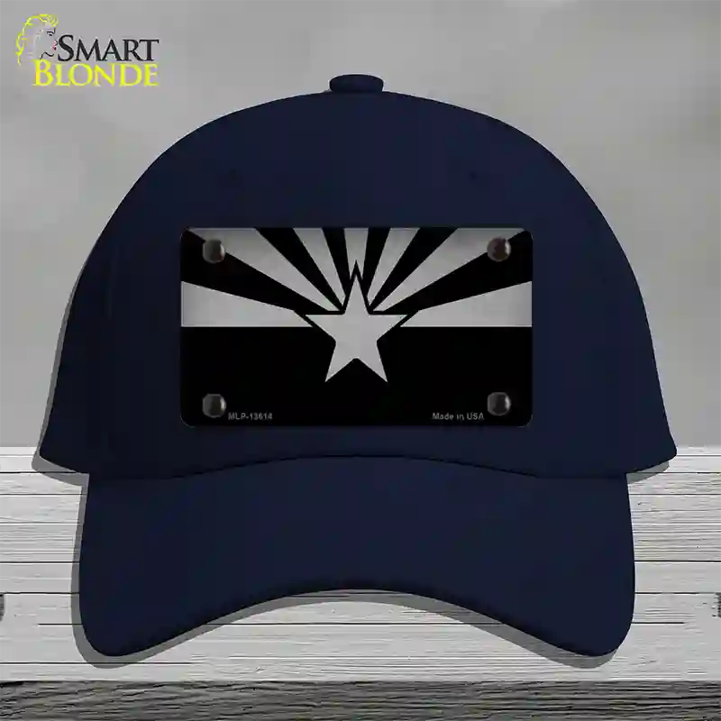 Arizona Flag Black  Novelty License Plate Hat Tag Cotton / Navy