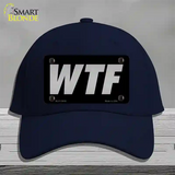 WTF Black Novelty License Plate Hat Tag Cotton / Navy