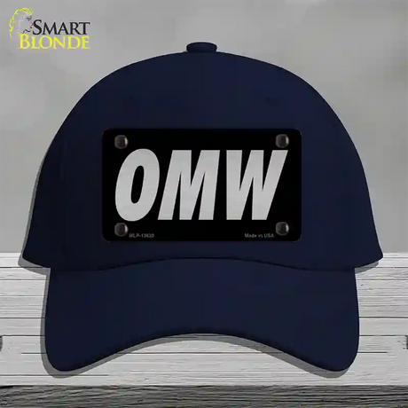 OMW Black Novelty License Plate Hat Tag Cotton / Navy