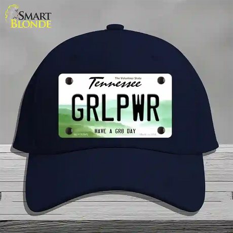 Girl Power Novelty License Plate Hat Tag Cotton / Navy