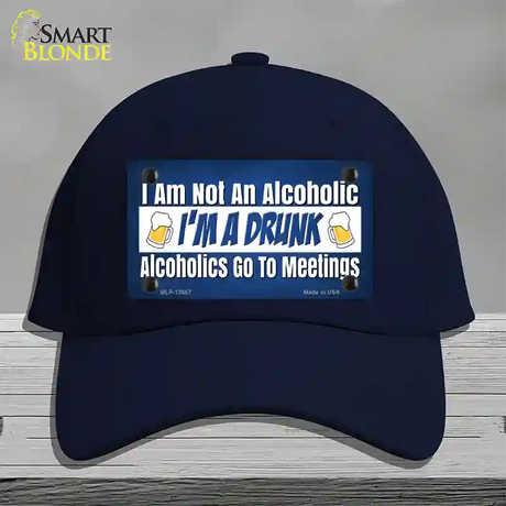 Im A Drunk Novelty License Plate Hat Tag Cotton / Navy