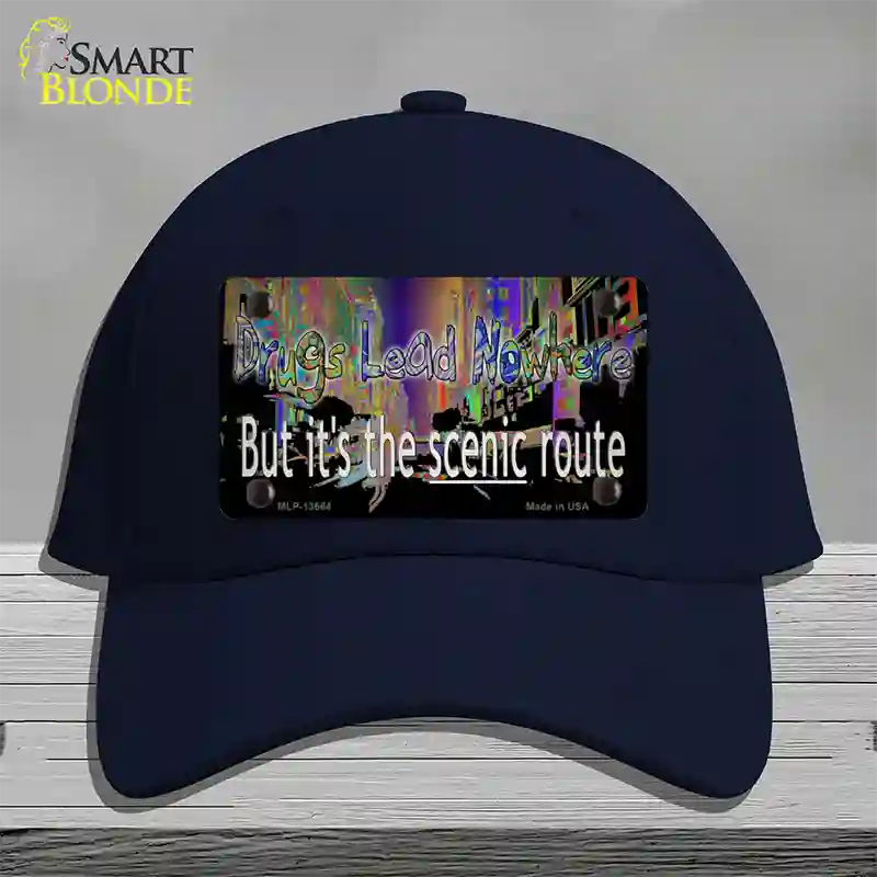 Drugs Lead Nowhere Novelty License Plate Hat Tag Cotton / Navy