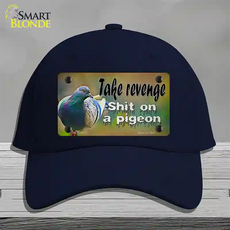 Shit On A Pigeon Novelty License Plate Hat Tag Cotton / Navy