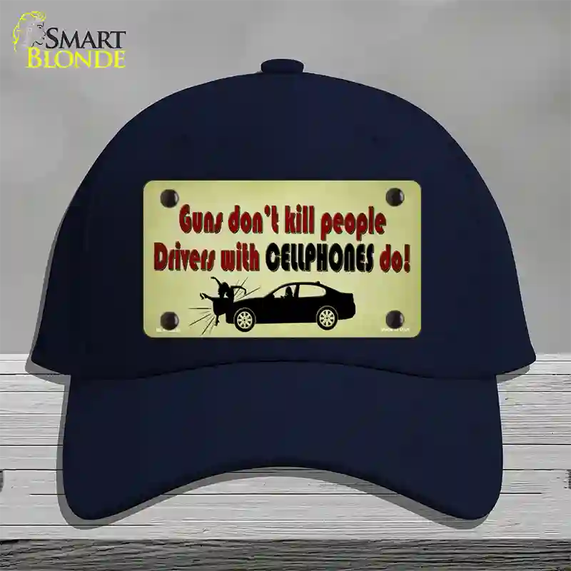 Drivers With Cellphones Do Novelty License Plate Hat Tag Cotton / Navy