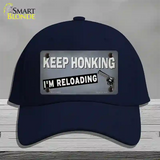 Keep Honking Reloading Novelty License Plate Hat Tag Cotton / Navy