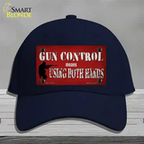 Gun Control Use Both Hands Novelty License Plate Hat Tag Cotton / Navy