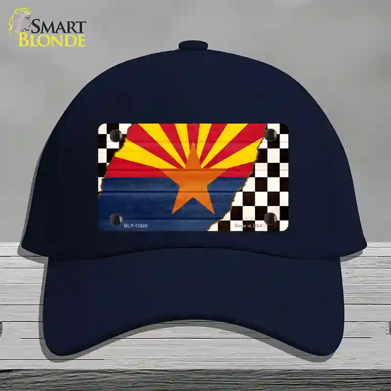 Arizona Racing Flag Novelty License Plate Hat Tag Cotton / Navy