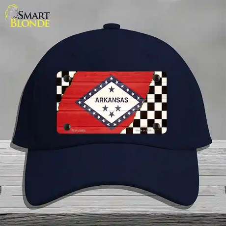 Arkansas Racing Flag Novelty License Plate Hat Tag Cotton / Navy