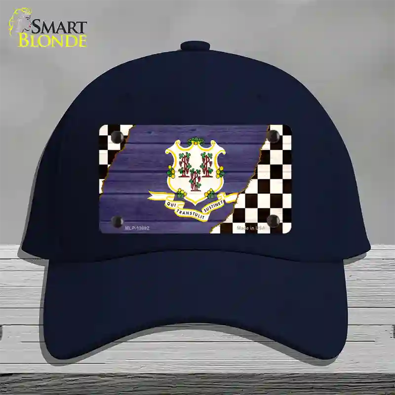 Connecticut Racing Flag Novelty License Plate Hat Tag Cotton / Navy