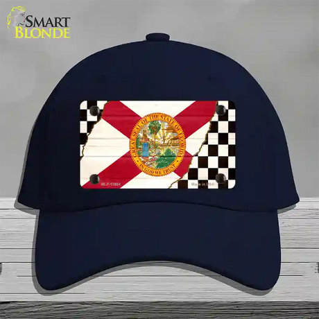 Florida Racing Flag Novelty License Plate Hat Tag Cotton / Navy