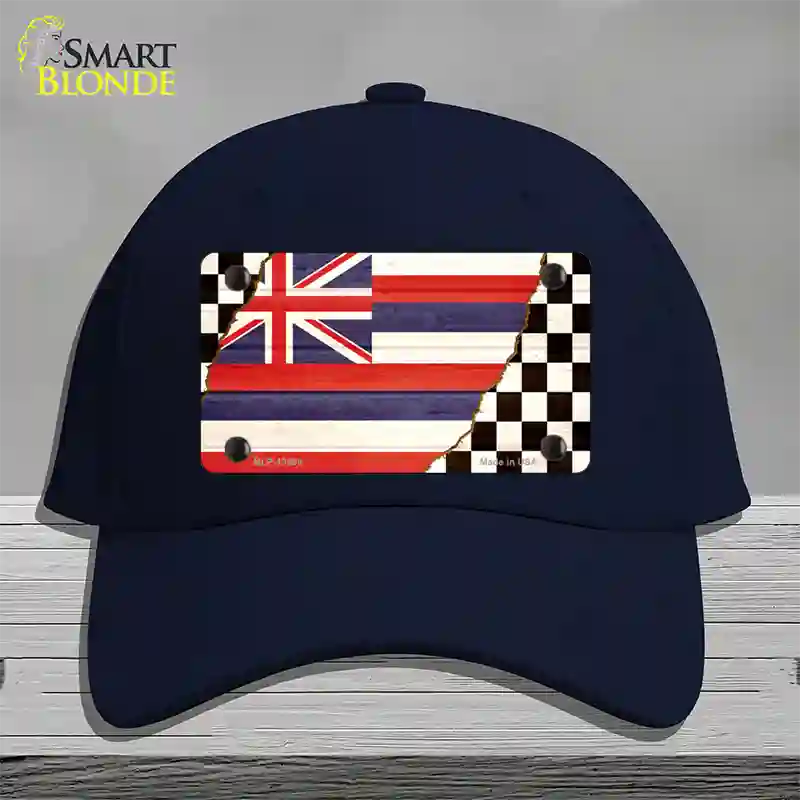 Hawaii Racing Flag Novelty License Plate Hat Tag Cotton / Navy