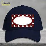 White Burgundy Polka Dot White Center Oval Novelty License Plate Hat Cotton / Navy