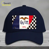 Iowa Racing Flag Novelty License Plate Hat Tag Cotton / Navy